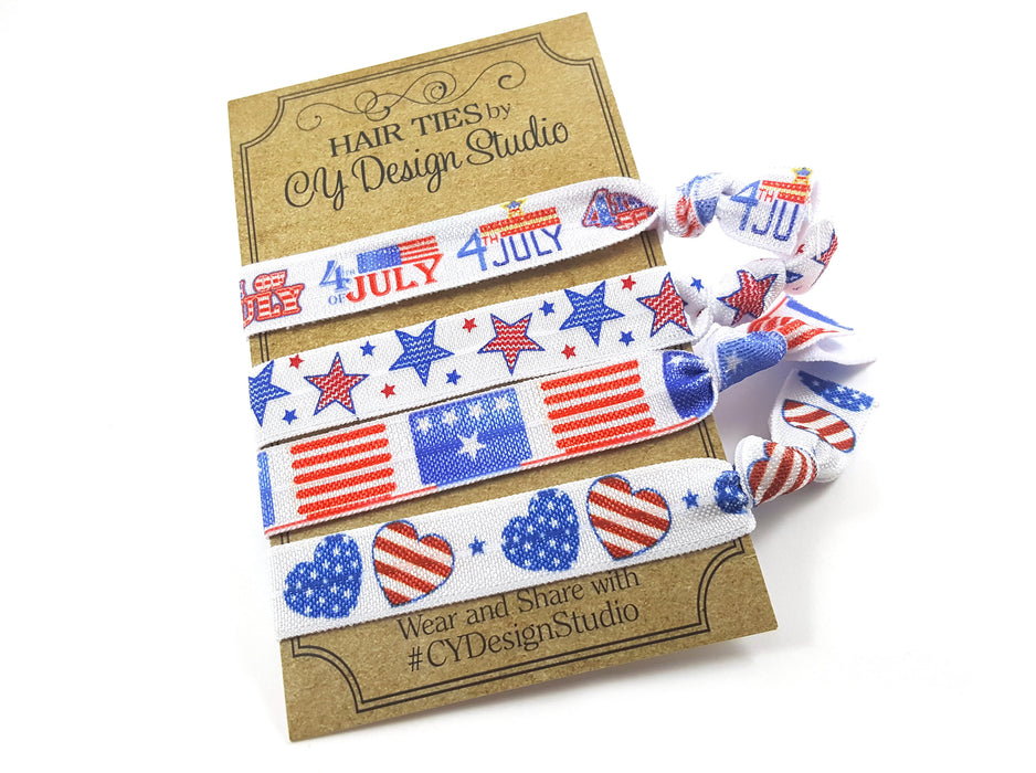 July 4th Hair Ties Set