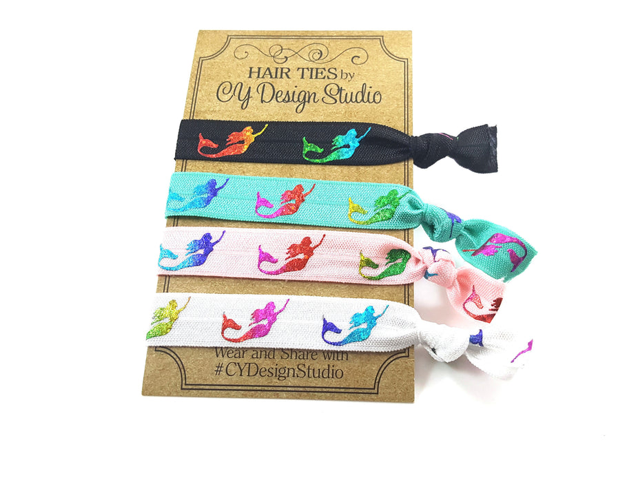 Mermaid Neon Hair Ties Set