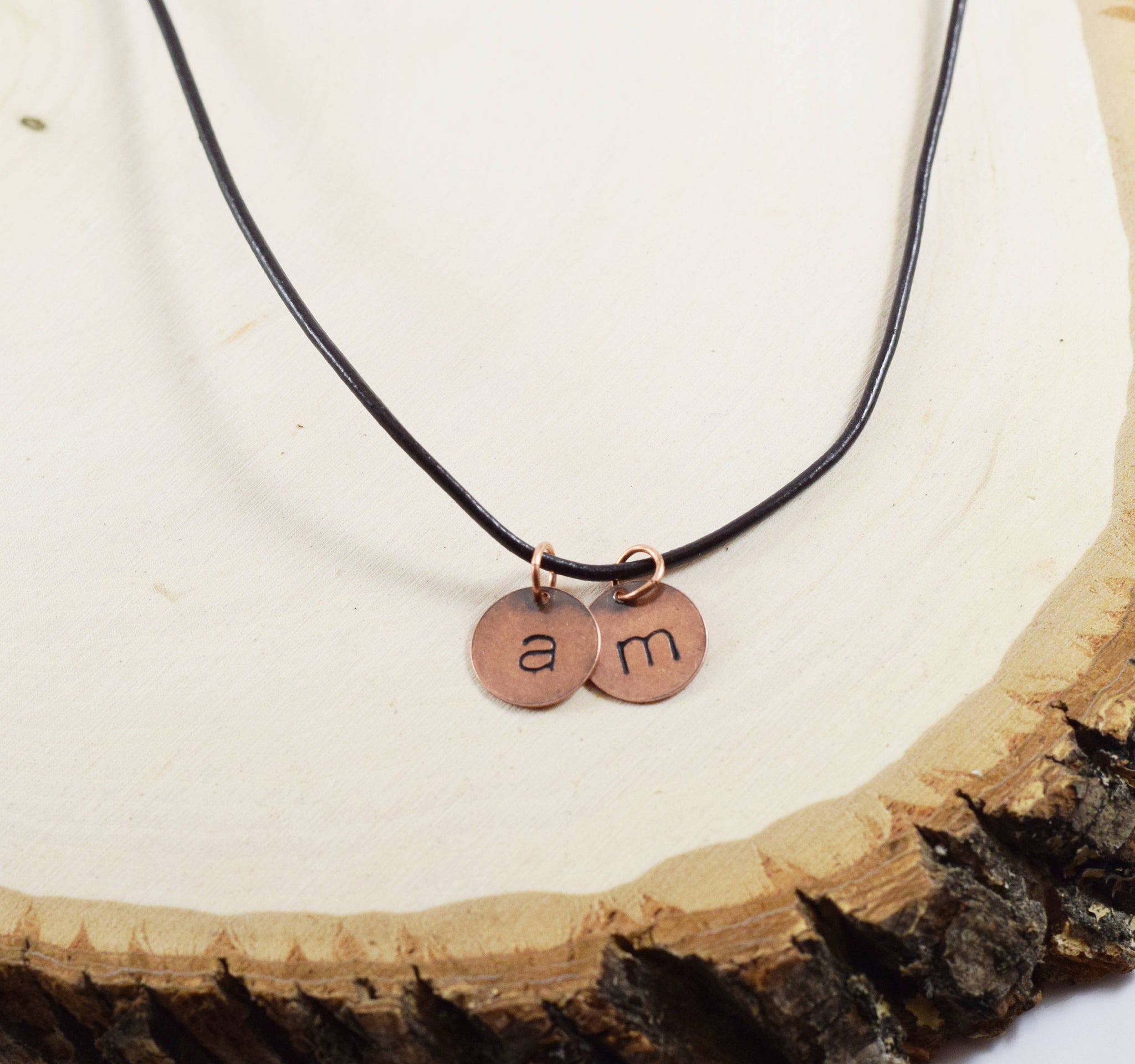 Men's Stamped Initial selling Disc Necklace