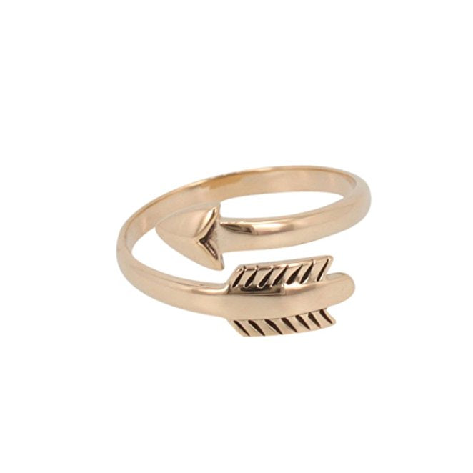 Adjustable Natural Bronze Arrow Ring