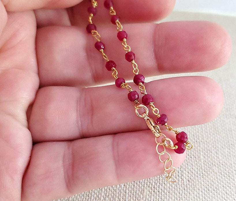 Dyed Ruby 14k Gold Filled Bracelet