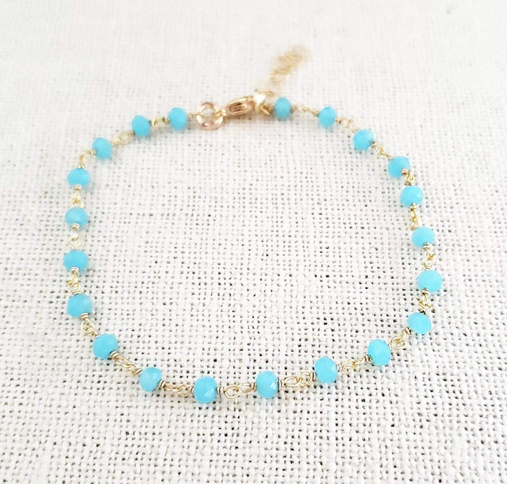 Blue Chalcedony Gemstone 14k Gold Filled Bracelet