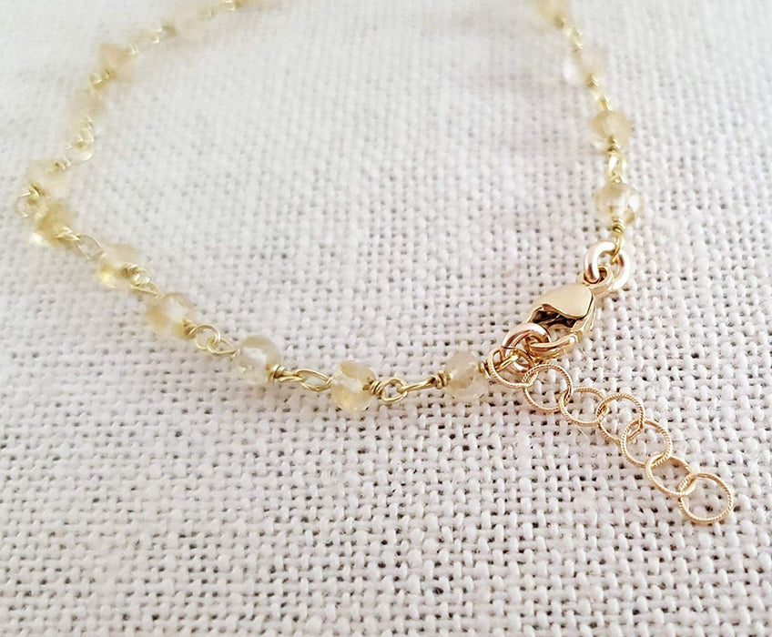 Citrine Gemstone 14 Gold Filled Bracelet