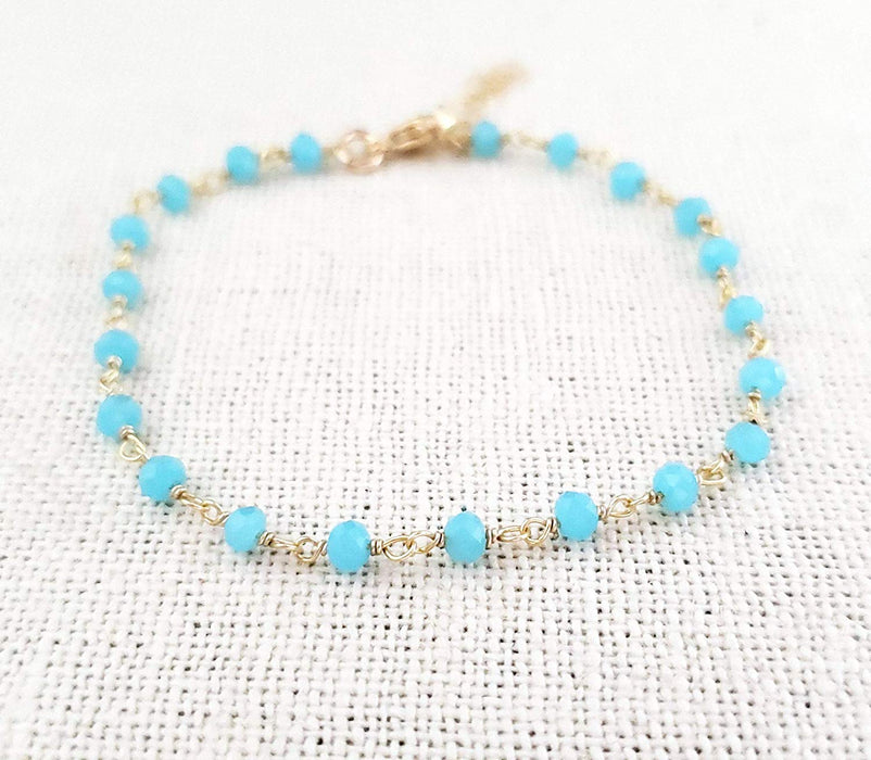 Blue Chalcedony Gemstone 14k Gold Filled Bracelet