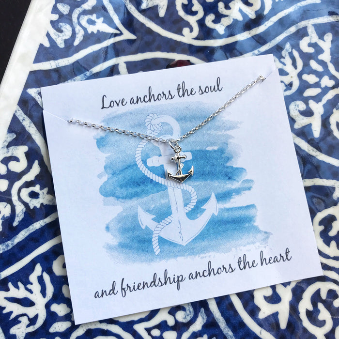 Anchor Necklace - Sterling Silver - Friendship Necklace - Gift for Her