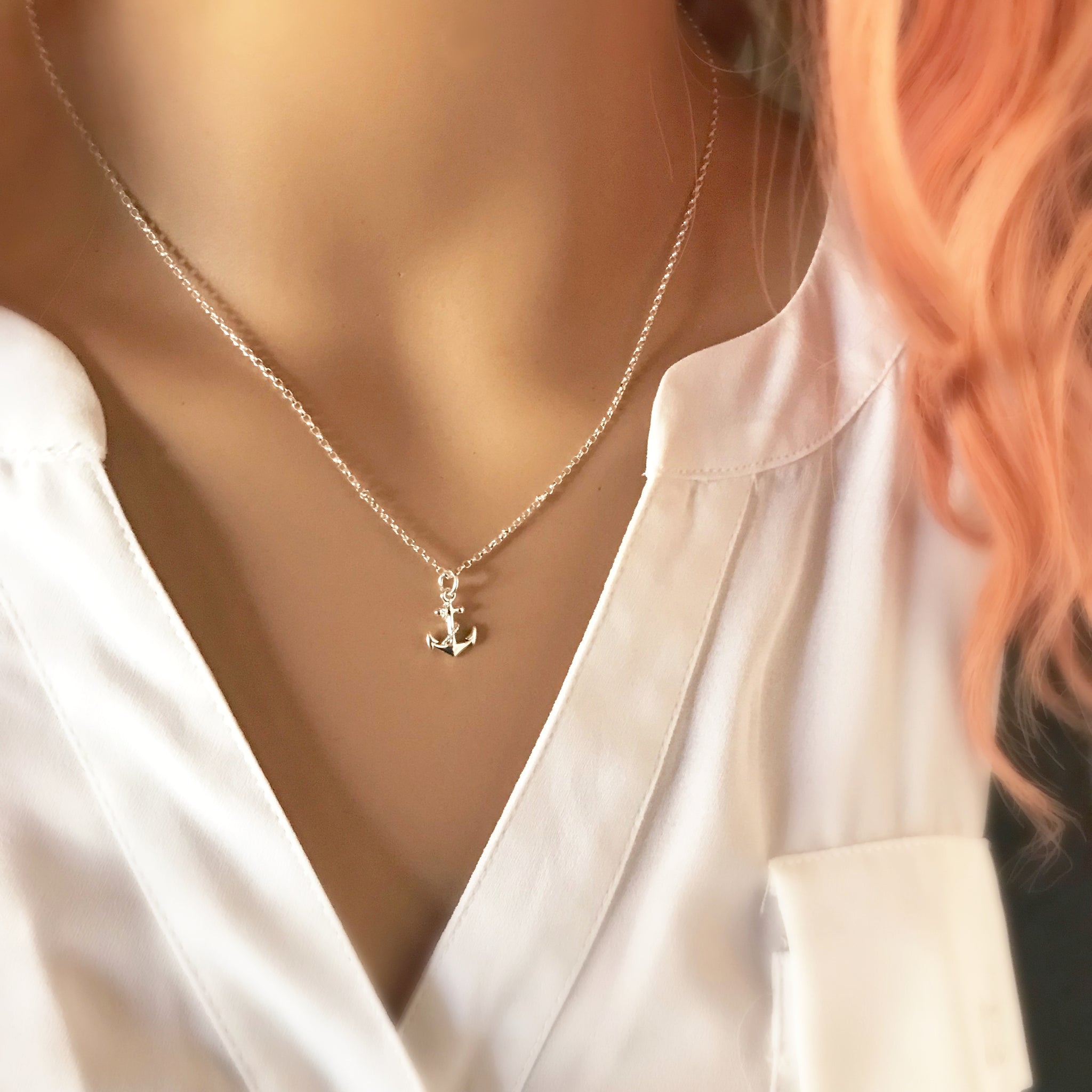 Anchor necklaces for her store