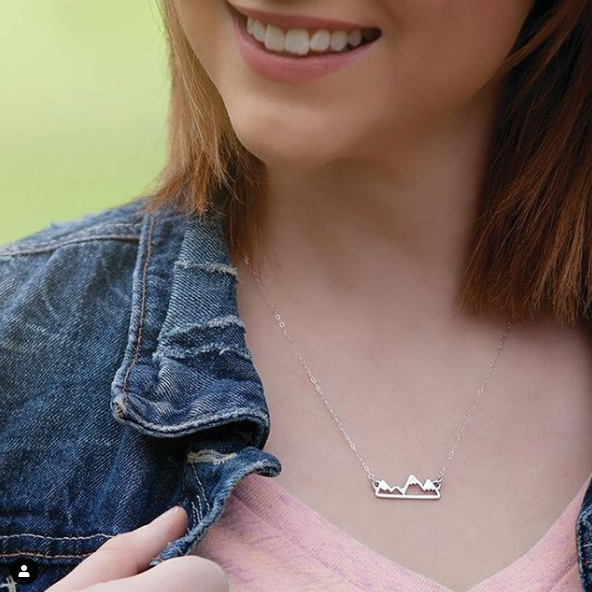 Mountain Bar Skyline Sterling Silver Necklace