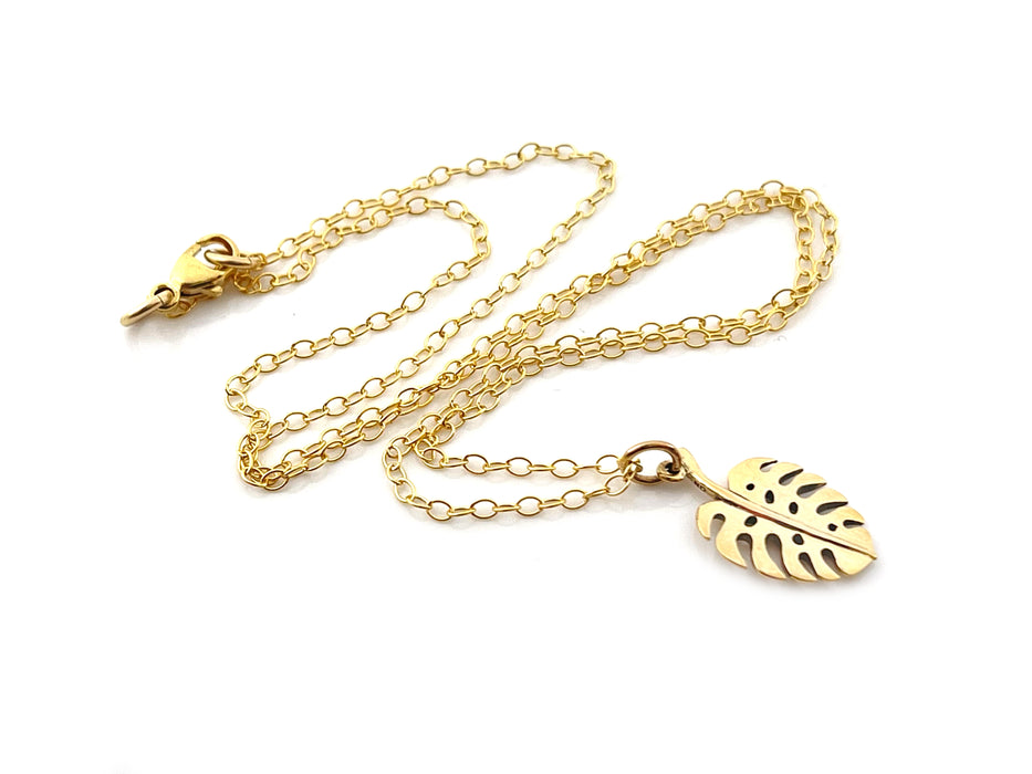 Monstera Delicioso Plant Addict 14k Gold Filled Necklace