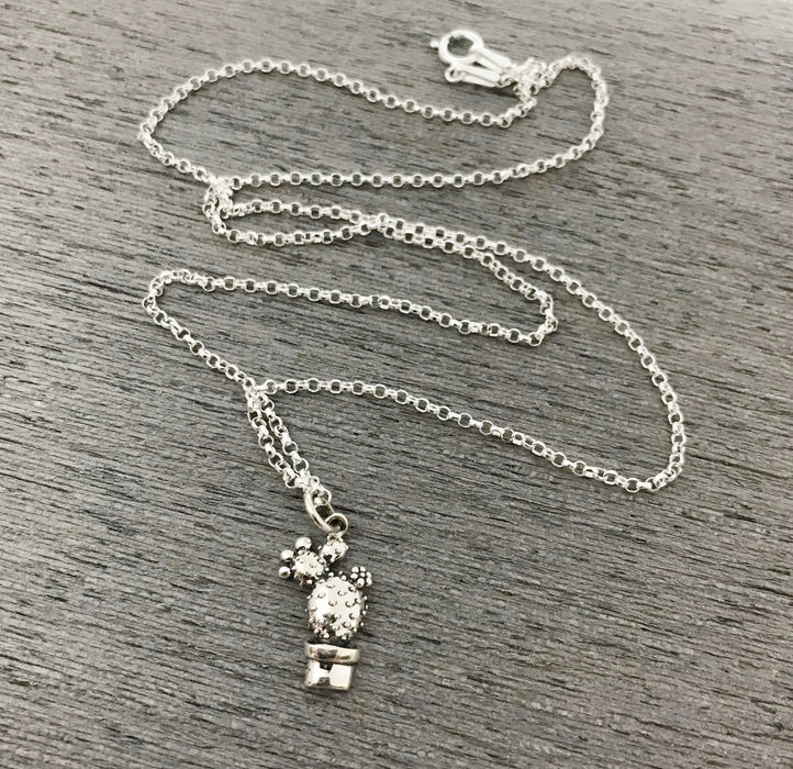 Cactus Necklace - Sterling Silver - Friendship Necklace - Gift for Her