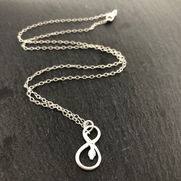 Infinity Snake Necklace - Sterling Silver Jewelry