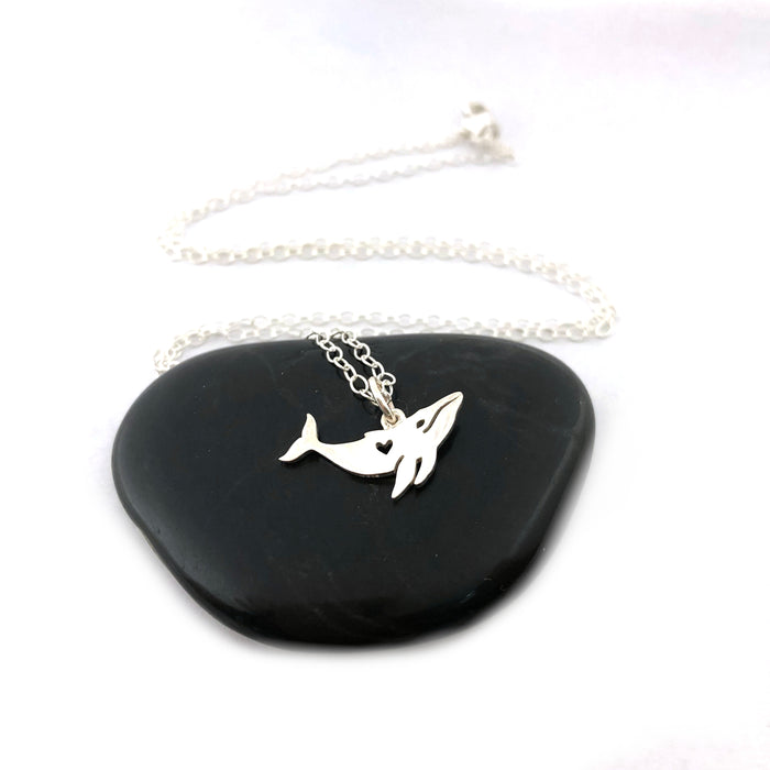 Whale Charm Necklace - Sterling Silver Jewelry