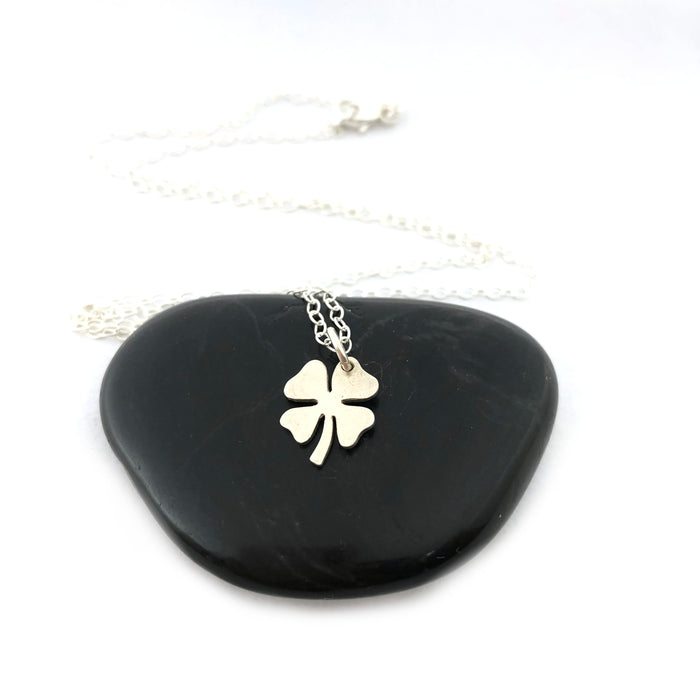 Four Leaf Clover Charm Necklace - Sterling Silver Jewelry