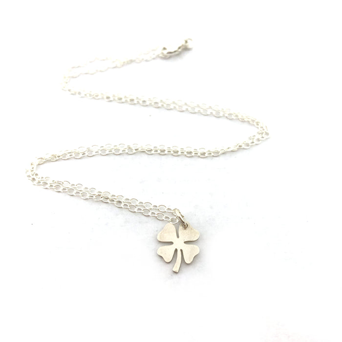 Four Leaf Clover Charm Necklace - Sterling Silver Jewelry