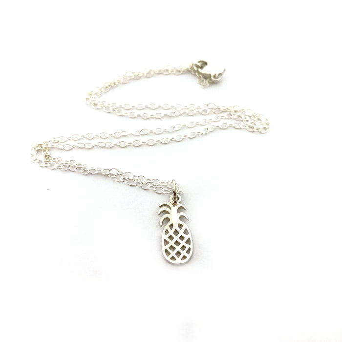 Pineapple Charm Necklace - Sterling Silver Jewelry