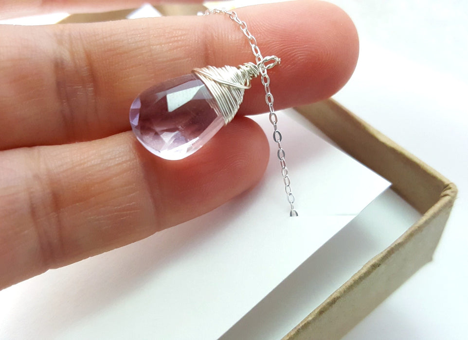 Light Amethyst - June Birthstone - Sterling Silver Necklace