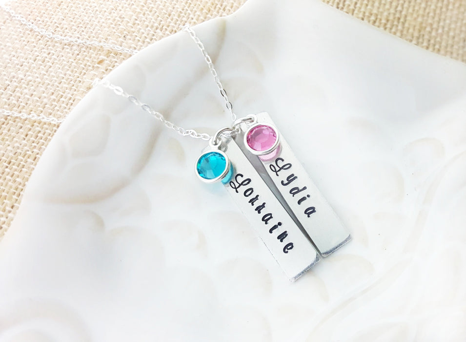 Mommy Necklace - Personalized Name Bar - Sterling Silver Necklace