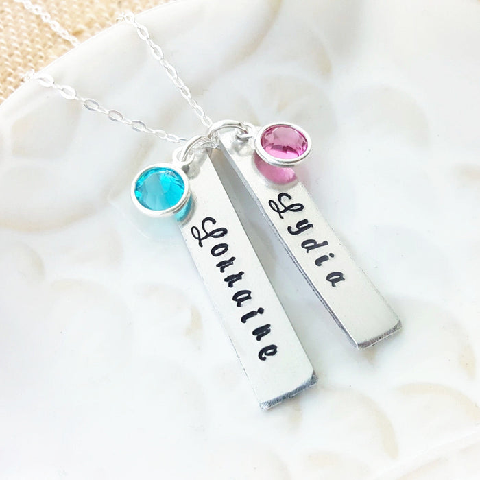 Mommy Necklace - Personalized Name Bar - Sterling Silver Necklace