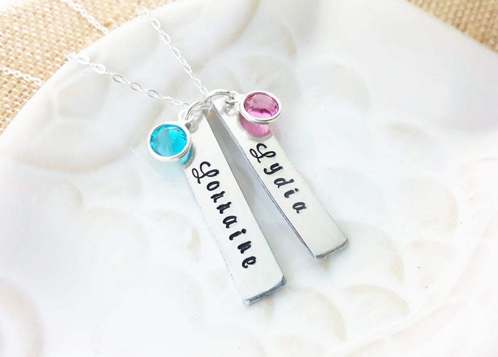 Mommy Necklace - Personalized Name Bar - Sterling Silver Necklace