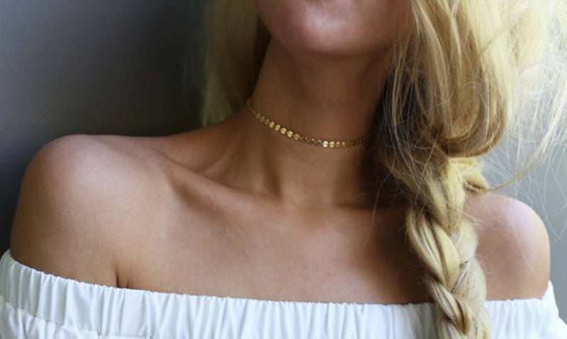 Silver or Gold Coin Disc Choker