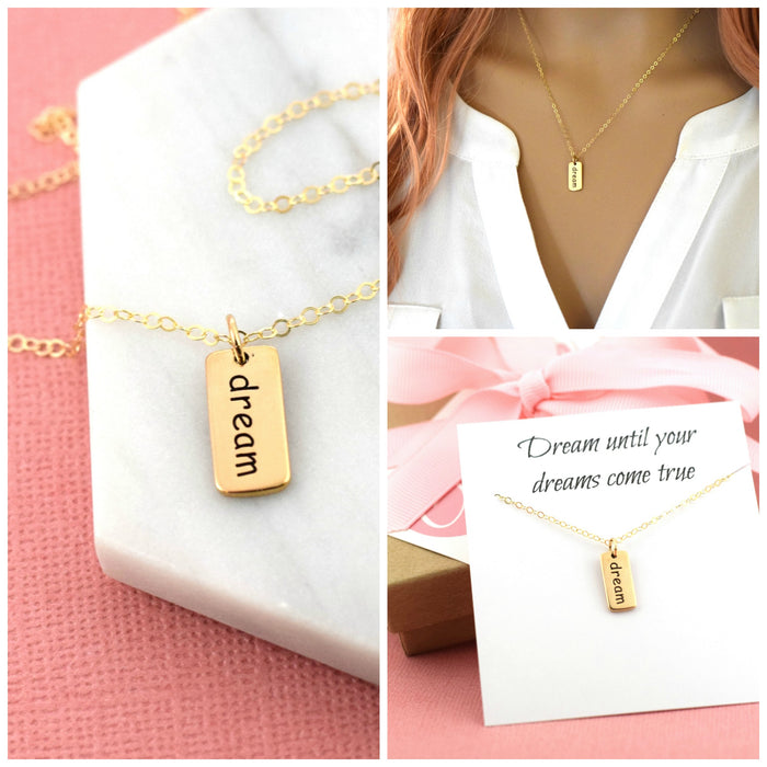 Dream Necklace - 14k Gold Fill Necklace / Gift for Her / Simple Jewelry