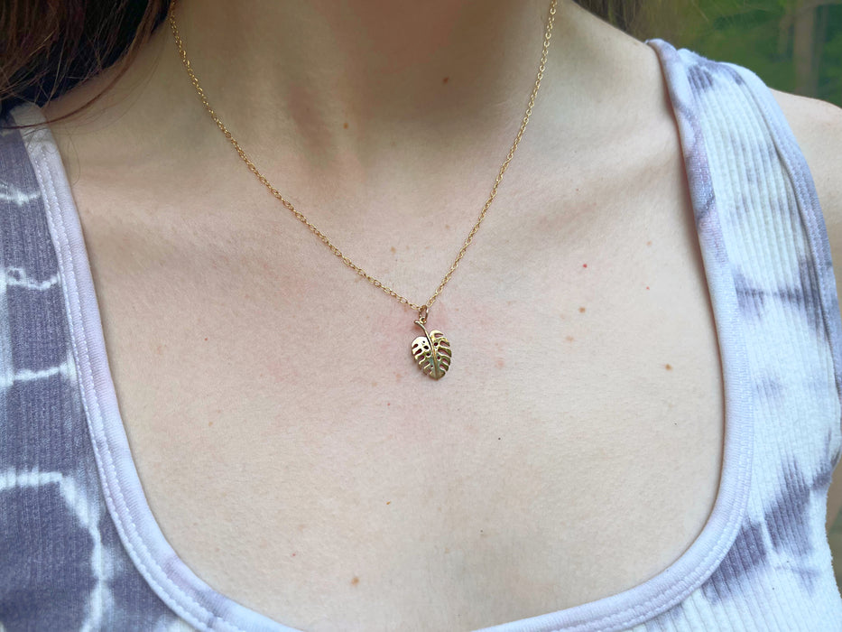 Monstera Delicioso Plant Addict 14k Gold Filled Necklace