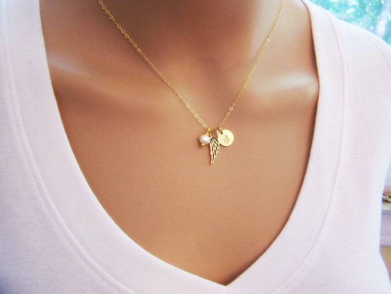 Add a 9 mm Gold Filled Handstamped Initial Disc - Initial Tag - Build your Own Necklace