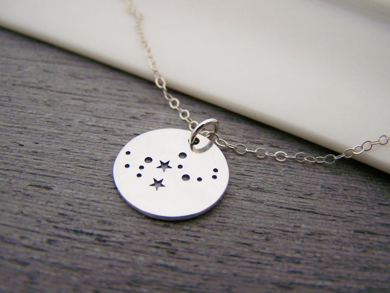 Virgo Charm Zodiac Necklace - Sterling Silver Jewelry