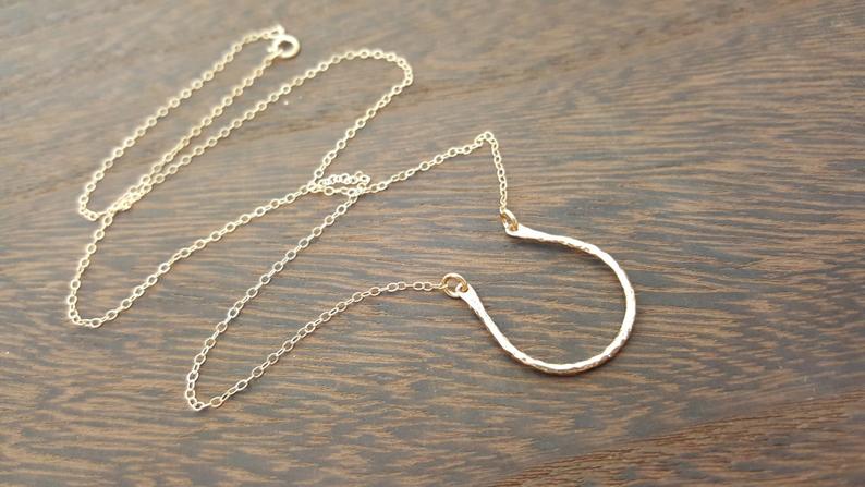 Horseshoe Charm Necklace - 14k Gold Fill Necklace - Simple Jewelry - Dainty Necklace - Gold Fill Jewelry - Lucky Necklace - Gift for Her