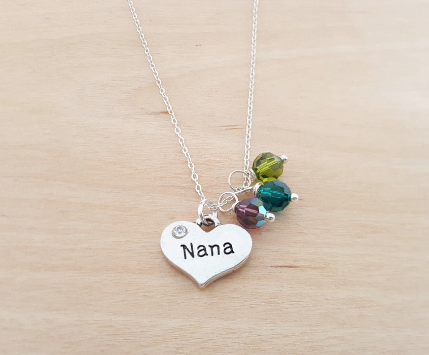 Nana Necklace - Grandmother Birthstone Necklace - Choose Your Birthstone - Sterling Silver Necklace - Multi Birthstone Necklace - Gift Idea