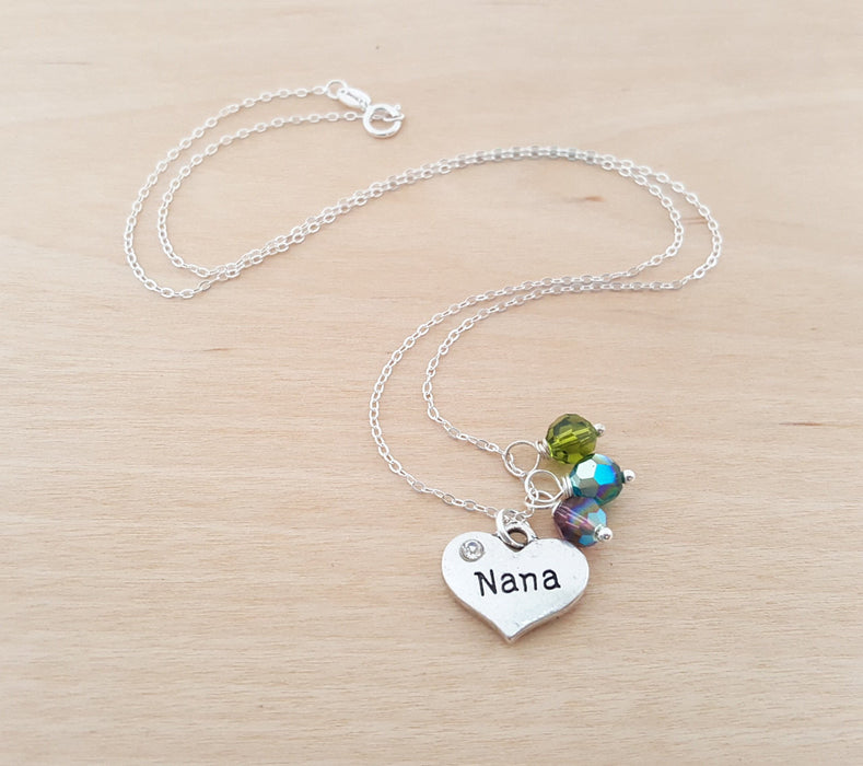 Nana Necklace - Grandmother Birthstone Necklace - Choose Your Birthstone - Sterling Silver Necklace - Multi Birthstone Necklace - Gift Idea