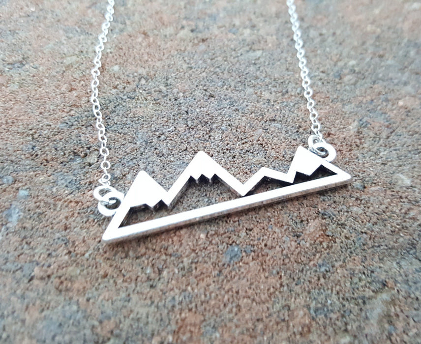 Mountain Bar Skyline Sterling Silver Necklace