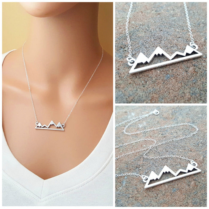 Mountain Bar Skyline Sterling Silver Necklace