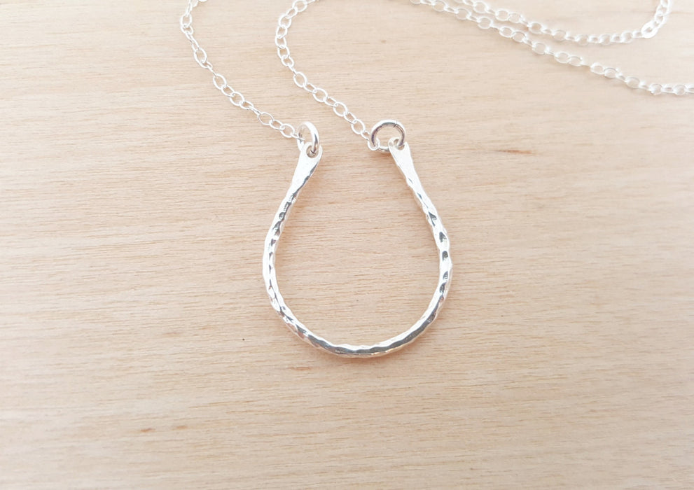 Horseshoe Charm Sterling Silver Necklace