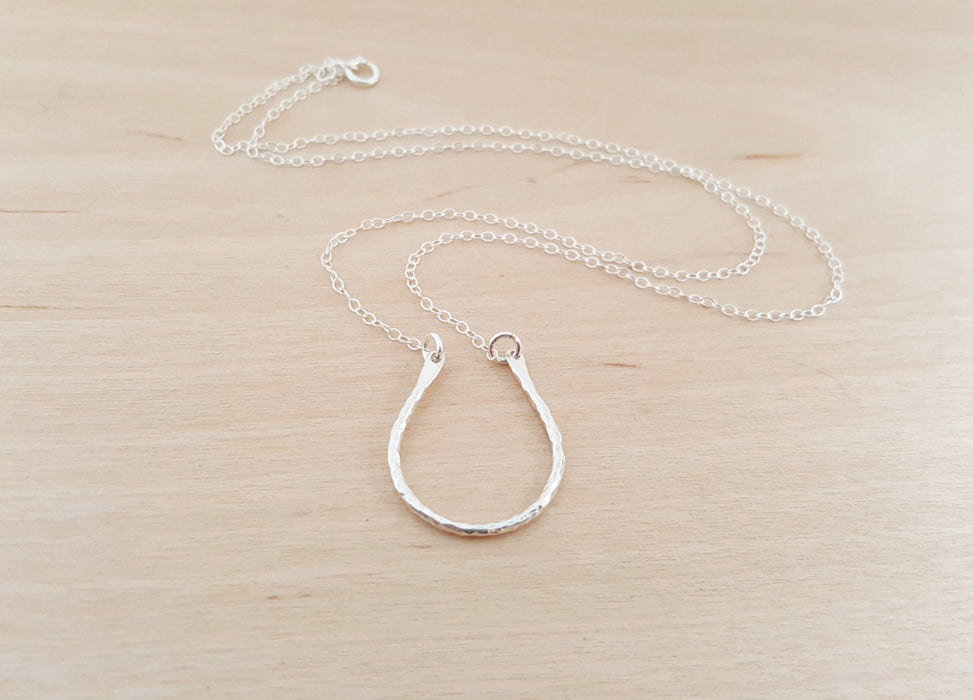 Horseshoe Charm Sterling Silver Necklace