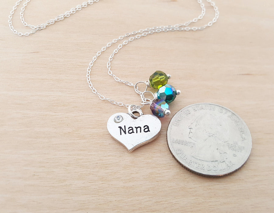 Nana Necklace - Grandmother Birthstone Necklace - Choose Your Birthstone - Sterling Silver Necklace - Multi Birthstone Necklace - Gift Idea