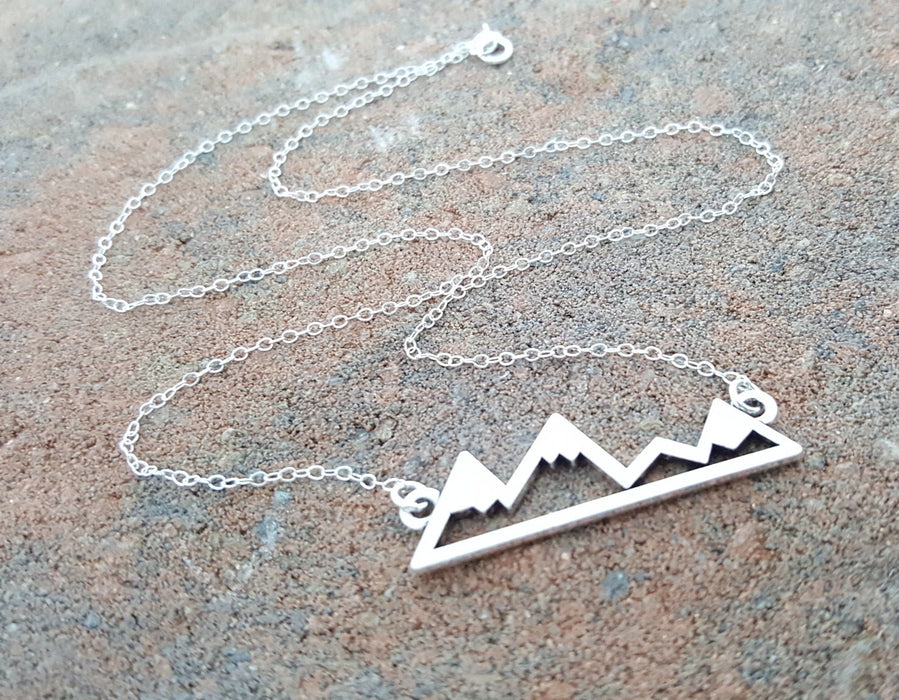 Mountain Bar Skyline Sterling Silver Necklace