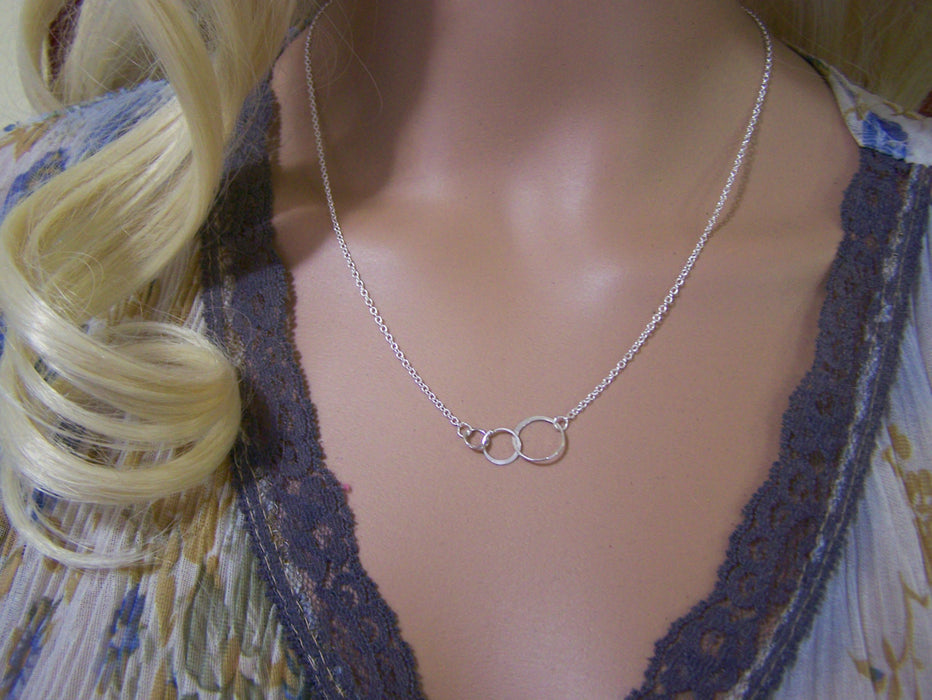 Triple Circle Sterling Silver Eternal Love Necklace / Gift for Her