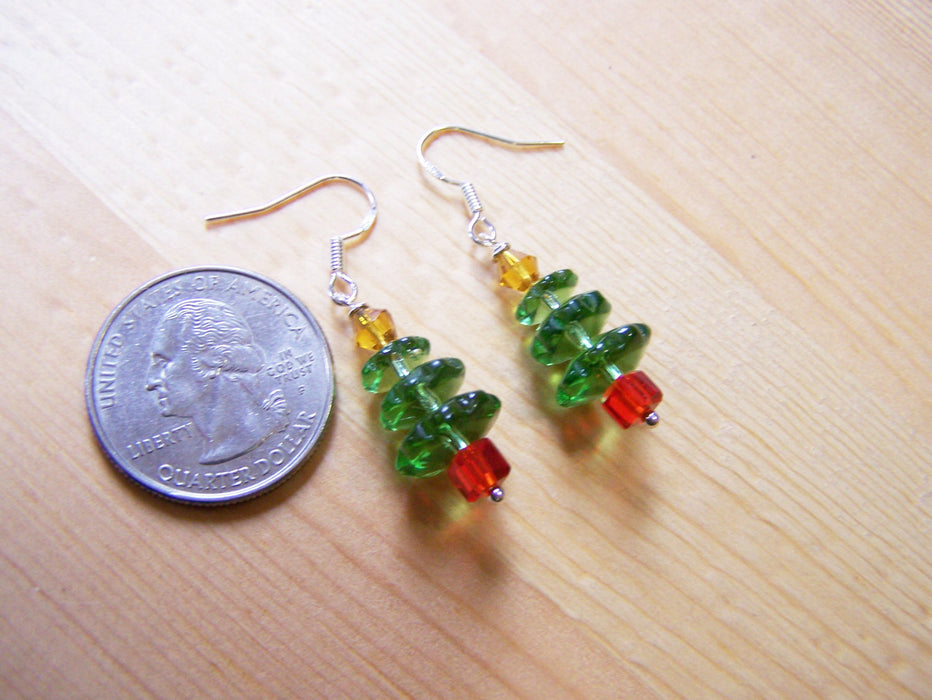 Swarovski Crystal Christmas Tree Sterling Silver Earrings