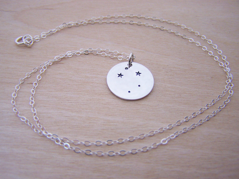 Libra Zodiac Constellation Sterling Silver Necklace