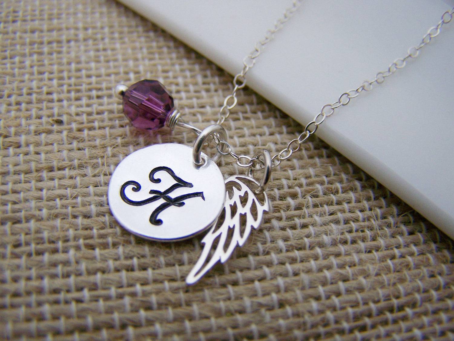 Personalised angel store wing necklace - Memorial gift - Bereavement gift - Special Keepsake