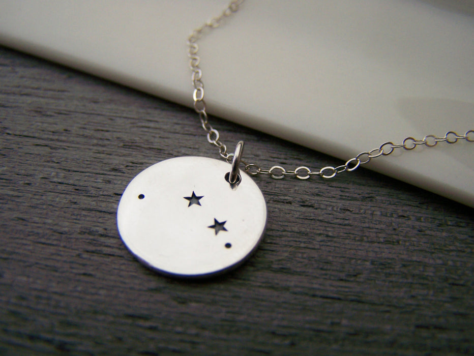 Aries Zodiac Constellation Sterling Silver Necklace