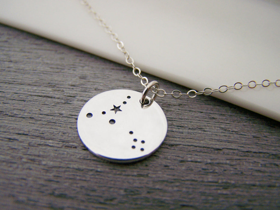 Pisces Zodiac Constellation Sterling Silver Necklace