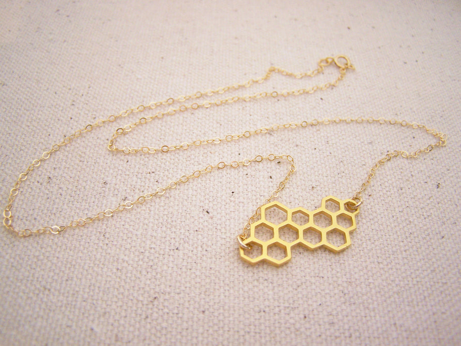 Honeycomb Gold Filled Necklace