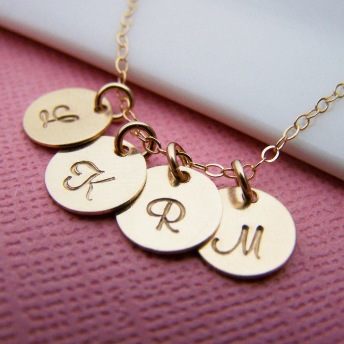 Tiny Gold Initial Necklace - Personalized 14k Gold Filled Jewelry