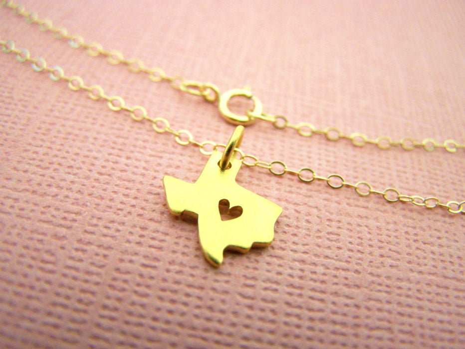 Texas State 14k Gold Filled Necklace