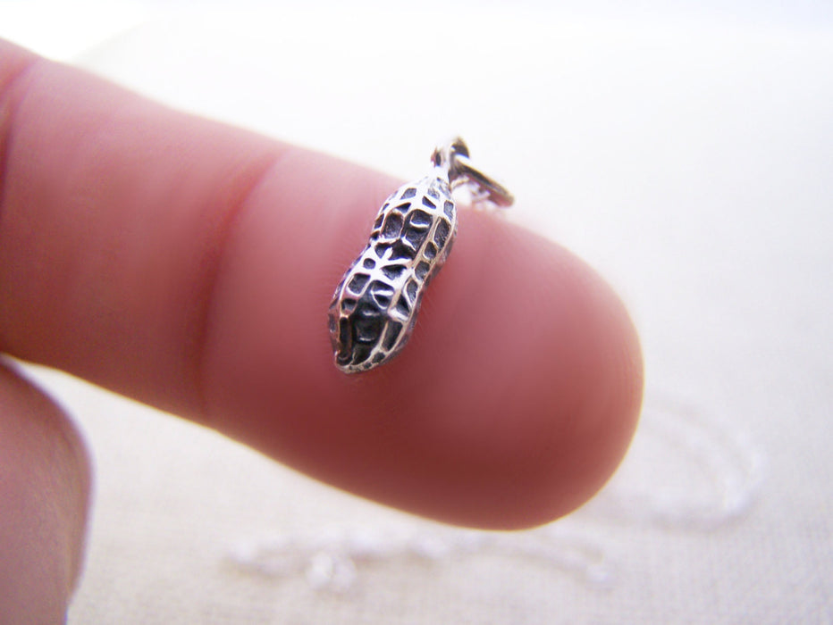 Tiny Peanut Sterling Silver Necklace