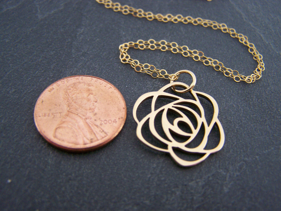 Flower Charm 14k Gold Fill Necklace