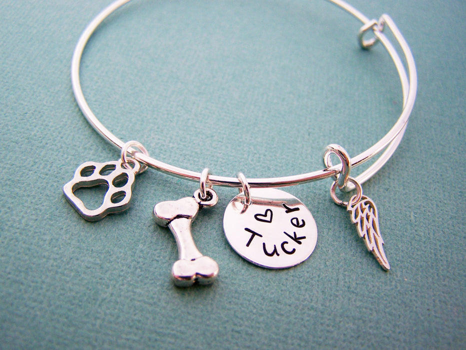 Dog Memory Bracelet -  Pet Loss Jewelry - Personalized Bracelet