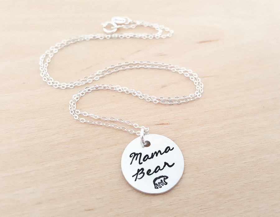 Mama Bear Sterling Silver Necklace