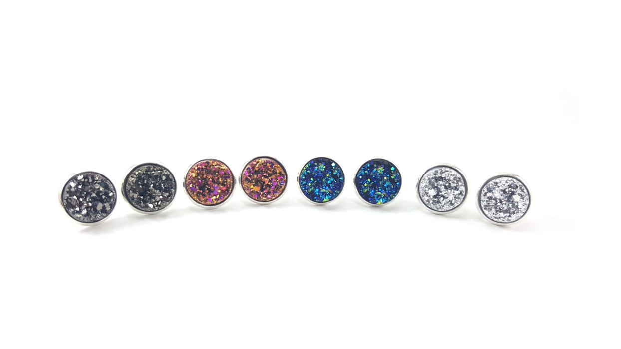 Sparkling Faux Druzy Stud Earrings